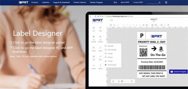 iDPRT Etiketten Designer Software Interface