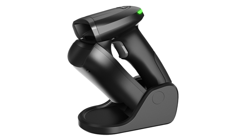 Handheld Barcode-Scanner on a table.